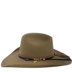 Chapéu Country Stetson Feltro Camel Bandinha Com Strass Pingente Pena REF:64463