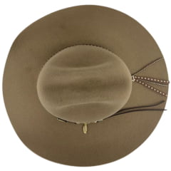 Chapéu Country Stetson Feltro Camel Bandinha Com Strass Pingente Pena REF:64463