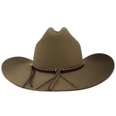 Chapéu Country Stetson Feltro Camel Bandinha Com Strass Pingente Pena REF:64463