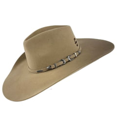 Chapéu Country Stetson Feltro Camel Bandinha Feltro Com Duas Fivelas Carneira Couro - REF:64449