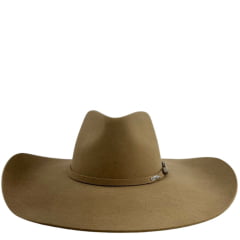 Chapéu Country Stetson Feltro Camel Bandinha Feltro Com Duas Fivelas Carneira Couro - REF:64449