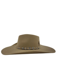 Chapéu Country Stetson Feltro Camel Bandinha Feltro Com Duas Fivelas Carneira Couro - REF:64449