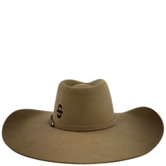 Chapéu Country Stetson Feltro Camel Bandinha Feltro Com Duas Fivelas Carneira Couro - REF:64449