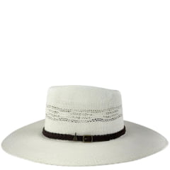 Chapéu Country Marcatto Bangora Branco Bandinha Marrom Com Nossa Senhora Ref:15585