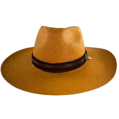 Chapéu Stetson De Palha Caqui Com Bandinha De Couro E Pingente REF:65562
