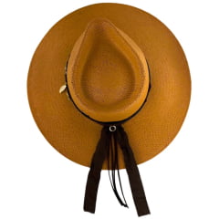 Chapéu Stetson De Palha Caqui Com Bandinha De Couro E Pingente REF:65562