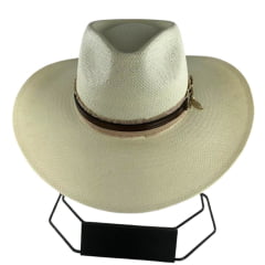 Chapéu Stetson De Palha Marfim Com Bandinha De Couro E Pingente REF:65562