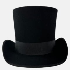 Chapéu Especial Pralana Cartola Inglesa Preto Carneira Couro Ref: 11739