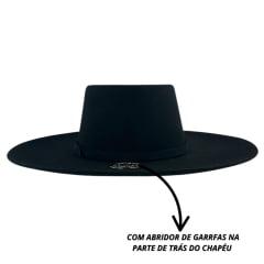 Chapéu Gaúcho Marcatto de Feltro Preto Com Abridor De Garrafa Ref: 14809