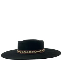 Chapéu Gaúcho Marcatto de Feltro Preto Com Marrom Ref: 14713