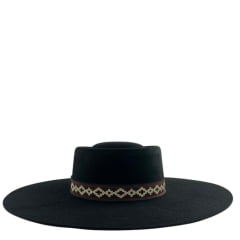 Chapéu Gaúcho Marcatto de Feltro Preto Com Marrom Ref: 14713