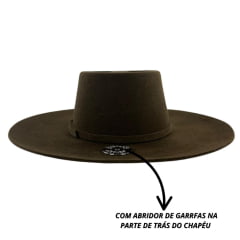Chapéu Gaúcho Marcatto de Feltro Tabaco Com Abridor De Garrafa Ref: 14809