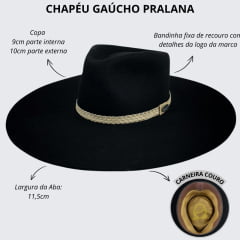 Chapéu Gaúcho Pralana Regional Tropeiro II Preto Ref.11773