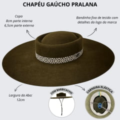 Chapéu Gaúcho Regional Chalana Pralana Aba 12,0 Café Ref.19215