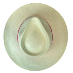Chapéu Panamá Marcatto De Palha Marfim Com Banda Fita Rosa Pink Ref: 15924 Cor: 00034