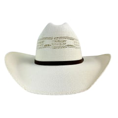 Chapéu Country Pralana Shantung Bangora Cowboy Branco Carneira Elástica Ref. 12724