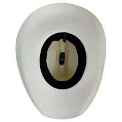 Chapéu Country Pralana Shantung Bangora Cowboy Branco Carneira Elástica Ref. 12724