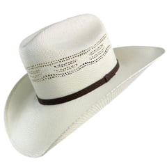 Chapéu Country Pralana Shantung Bangora Cowboy Branco Carneira Elástica Ref. 12724