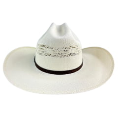 Chapéu Country Pralana Shantung Bangora Cowboy Branco Carneira Elástica Ref. 12724