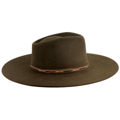 Chapéu Social Cury Aba 10 Marrom Bandinha Em Couro