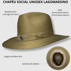 Chapéu Social Lagomarsino Pelo de Lebre Liverpool Cor Camel Ref.226