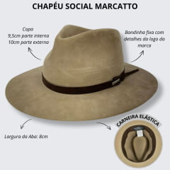 Chapéu Social Marcatto Aveludado Camel Carneira Elástica Ref.13605