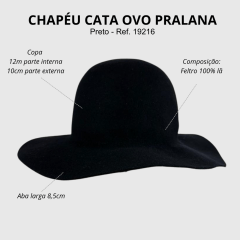 Chapéu Social Pralana Cata Ovo Worker Preto Aba 9 Carneira Elastica Ref 19216