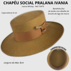 Chapéu Social Pralana Ivania Aba 8.0 Whisky Ref:19479