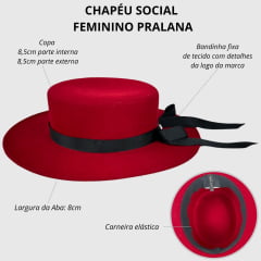 Chapéu Social Pralana Vermelho Ref.19386