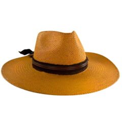Chapéu Country Stetson Palha Caqui Com Bandinha De Couro E Pingente REF:65562