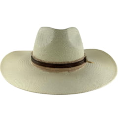 Chapéu Country Stetson Palha Marfim Com Bandinha De Couro E Pingente REF:65562