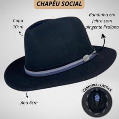 Chapéu Pralana Social Borsalino Preto - 0002