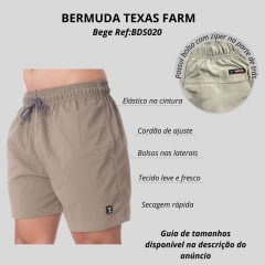 Bermuda Masculina Texas Farm Bege Com Detalhes Em Bege Ref:BDS020