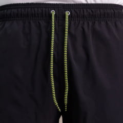 Bermuda Masculina Texas Farm Preto Com Detalhes Em Amarelo Neon Ref:BDS022