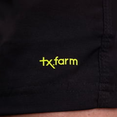Bermuda Masculina Texas Farm Preto Com Detalhes Em Amarelo Neon Ref:BDS022