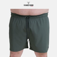 Bermuda Masculina Texas Farm Verde Militar Com Detalhes Em Preto Ref:BDS009