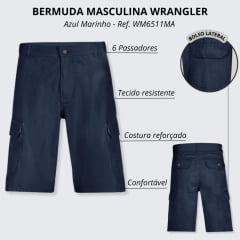 Bermuda Masculina Wrangler Cargo Azul Marinho - Ref WM6511MA