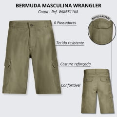 Bermuda Masculina Wrangler Cargo Caqui Escuro - Ref WM6511MA