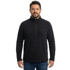 Blusa Masculina Estanciero Soft Preto Com Gola Alta E Zíper Ref: 5132 A.002 Blusa Masculina Estanciero Soft Preto Com Gola Alta E Zíper Ref: 5132 A.002