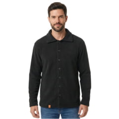 Blusa Masculina Estanciero Soft Sherpa Preto Pelucia Por Dentro Com Botões E Bolso Ref: 5647 A.002