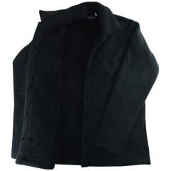 Blusa Masculina Estanciero Soft Sherpa Preto Pelucia Por Dentro Com Botões E Bolso Ref: 5647 A.002
