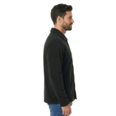 Blusa Masculina Estanciero Soft Sherpa Preto Pelucia Por Dentro Com Botões E Bolso Ref: 5647 A.002