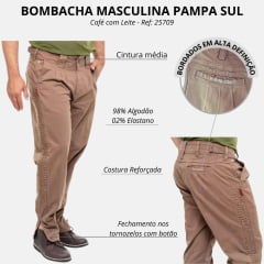 Bombacha Masculina Pampa Sul Montaria Com Favo Cor:06 Café/Leite Ref: 25709