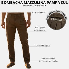 Bombacha Masculina Pampa Sul Montaria Com Favo cor: 07 Marrom Ref: 25709