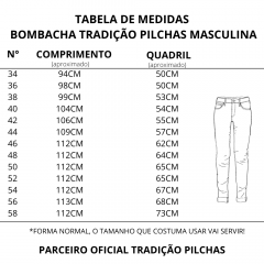 Bombacha Gaúcha Masculina Tradição Pilchas Sarja Chumbo