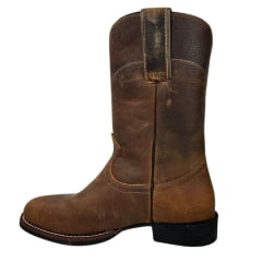 Bota Country Masculina Garotti Bico Redondo Cano Médio Couro Excalibur Red Brown - Sola Preta REF: 307 COD: 1512