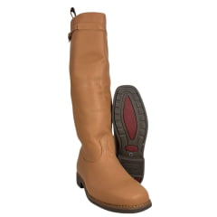 Bota Gaúcha ADS Bico Quadrado Couro Caramelo Solado Gel Marrom Ref:0536