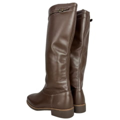 Bota Gaúcha ADS Bico Quadrado Couro Liso Café Escuro Solado Gel Marrom Ref:0536