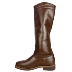 Bota Gaúcha ADS Bico Quadrado Couro Liso Café Escuro Solado Gel Marrom Ref:0536