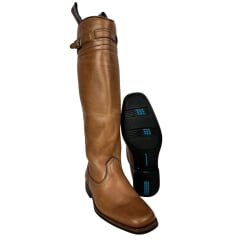 Bota Gaúcha Masculina Antômic Gel Bico Quadrado Floater Conhaque/Cost Bege Sola Milão Preta /Azul  Ref;7700-U0009-3